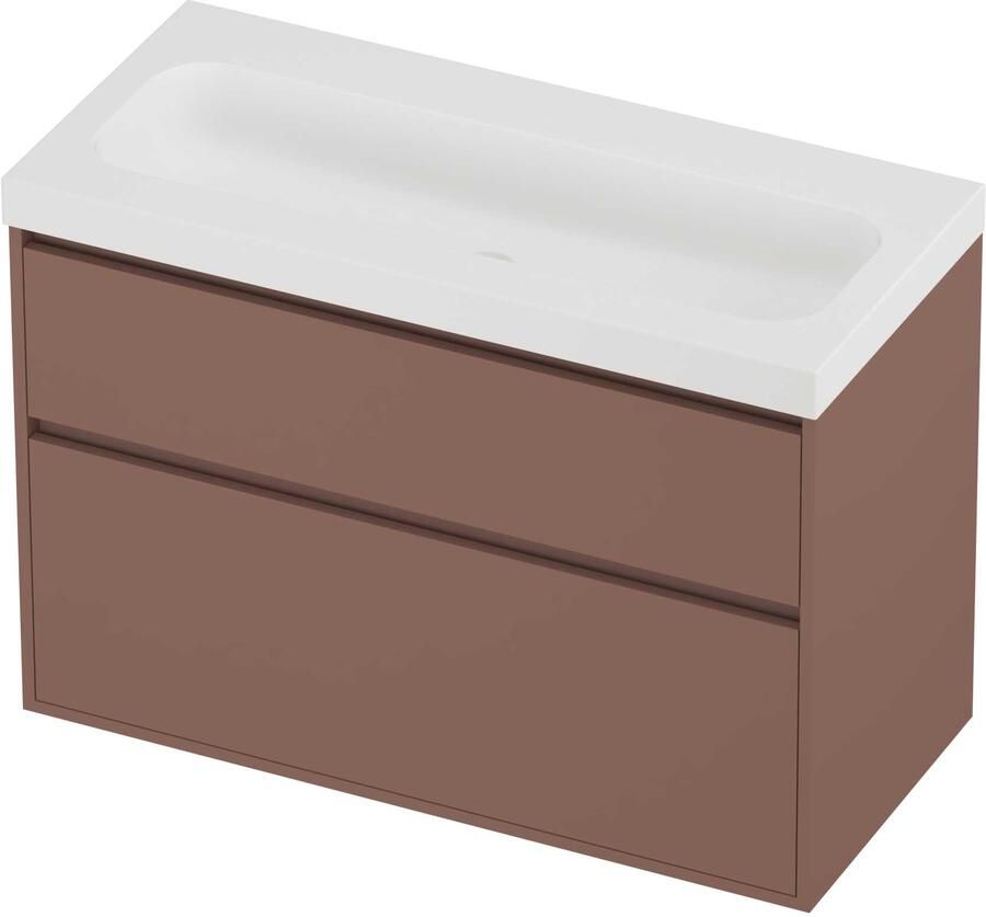 Proline Haga Badmeubelset Polystone Mezza 100x46x73 cm Mat White Beauty Blush