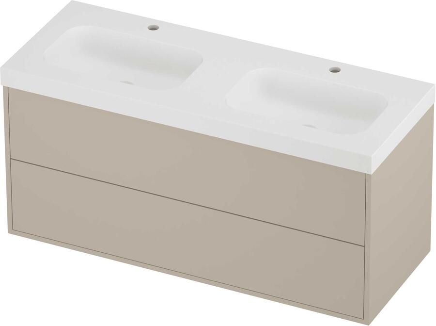Proline Haga Badmeubelset Polystone Mezza 120x46x58 cm Mat White Soft Linen