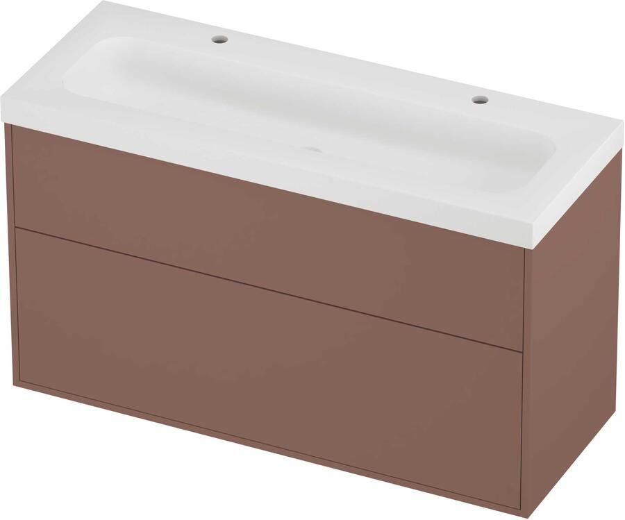 Proline Haga Badmeubelset Polystone Mezza 120x46x73 cm Mat White Beauty Blush