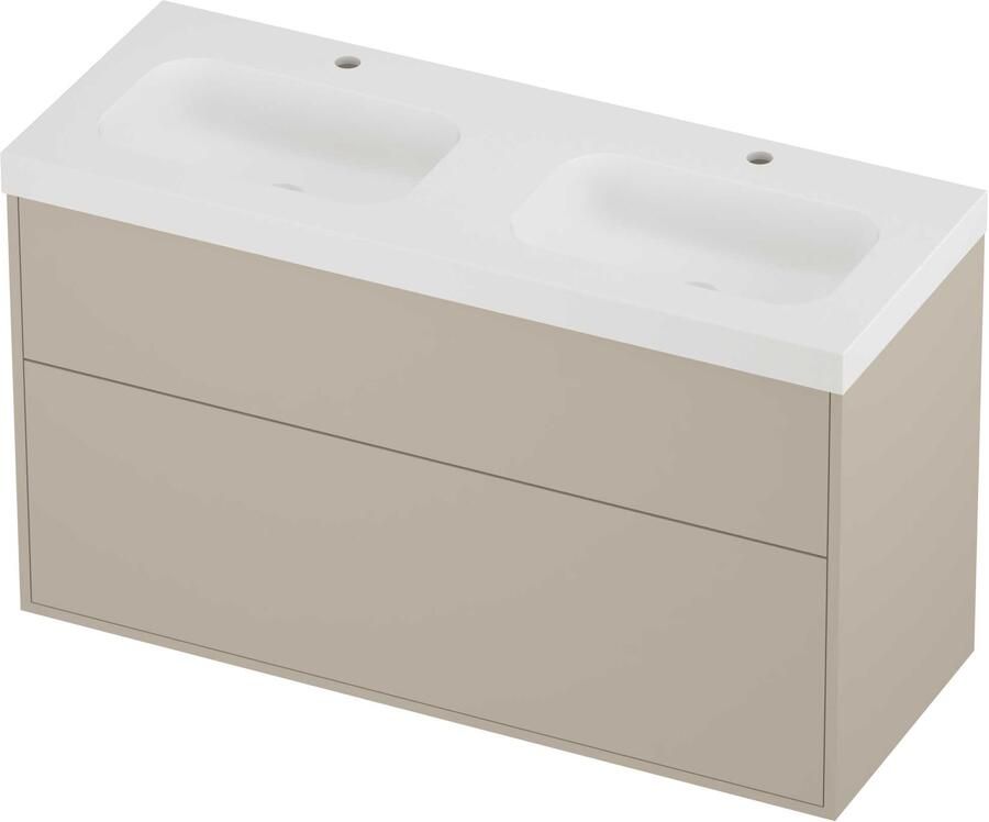 Proline Haga Badmeubelset Polystone Mezza 120x46x73 cm Mat White Soft Linen