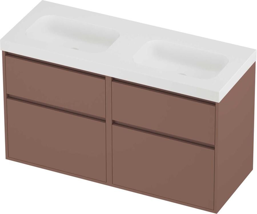 Proline Haga Badmeubelset Polystone Mezza 4 Laden 120x46x73 cm Mat White Beauty Blush