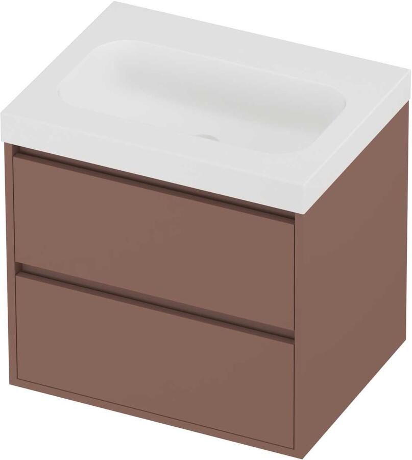 Proline Haga Badmeubelset Polystone Mezza 60x46x58 cm Mat White Beauty Blush
