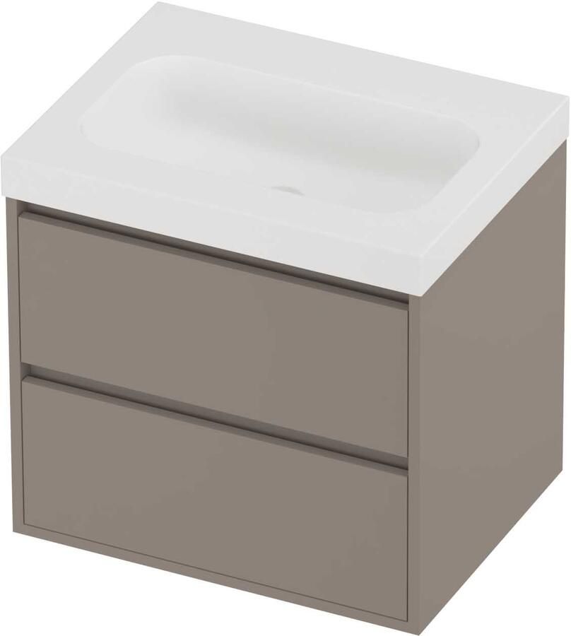 Proline Haga Badmeubelset Polystone Mezza 60x46x58 cm Mat White Clay Beige