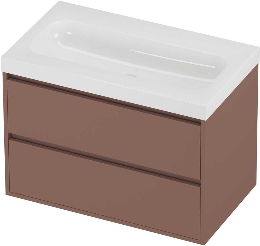 Proline Haga Badmeubelset Polystone Mezza 80x46x58 cm Glans Wit Beauty Blush