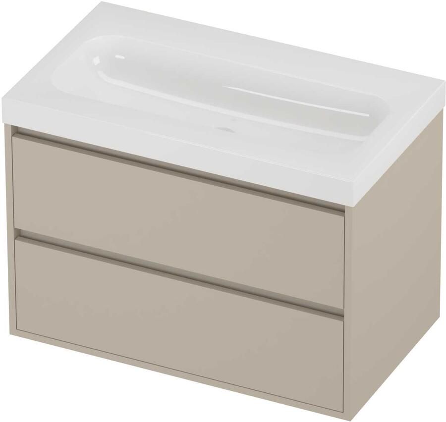 Proline Haga Badmeubelset Polystone Mezza 80x46x58 cm Glans Wit Soft Linen