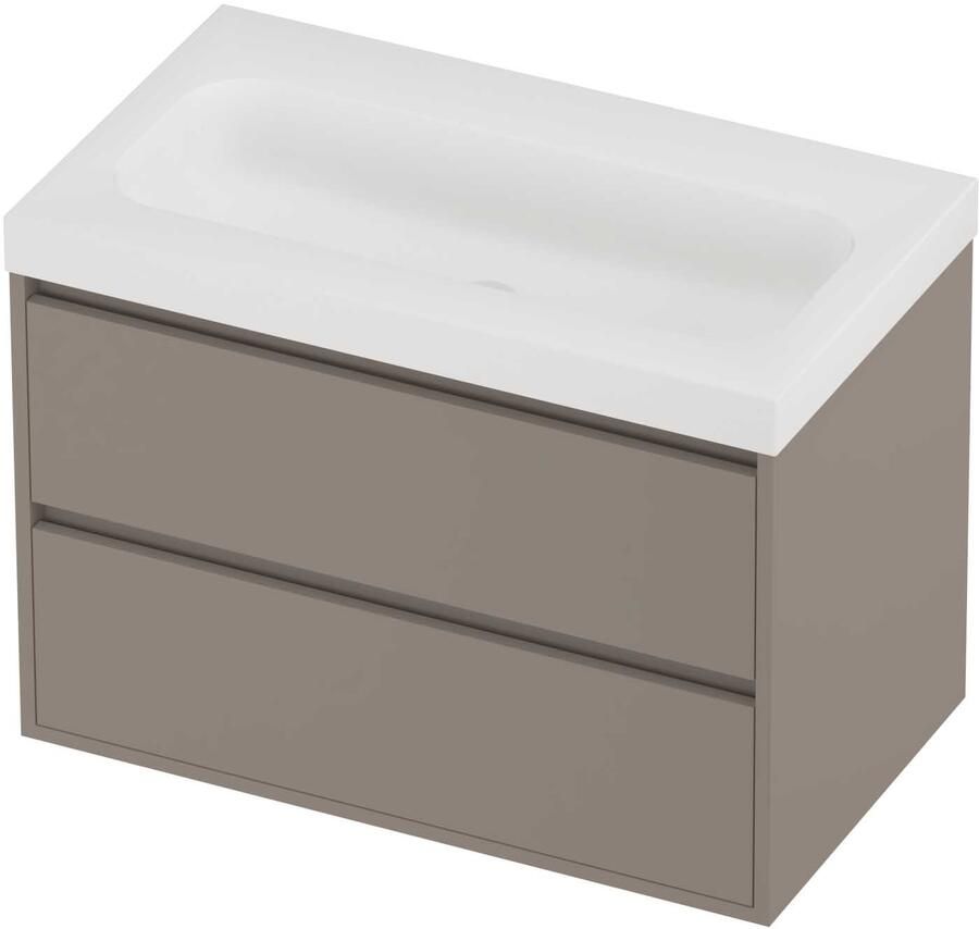 Proline Haga Badmeubelset Polystone Mezza 80x46x58 cm Mat White Clay Beige