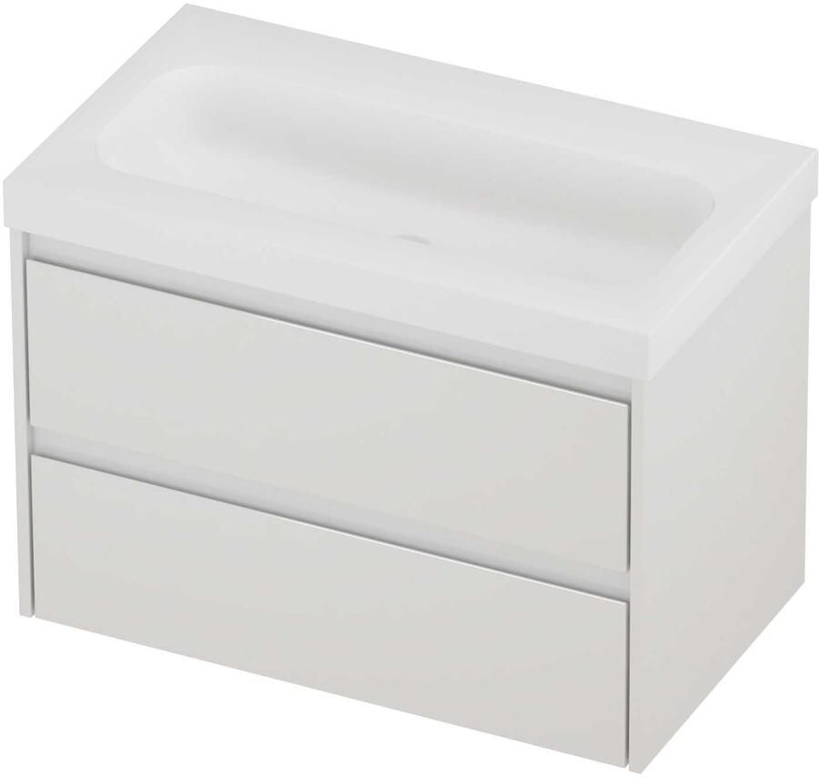Proline Haga Badmeubelset Polystone Mezza 80x46x58 cm Mat White Glans Wit
