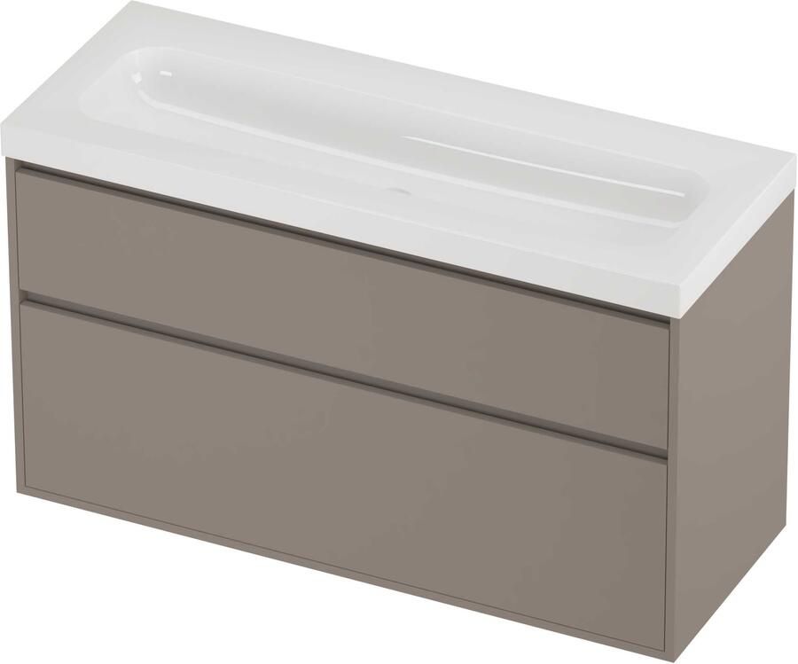 Proline Haga Badmeubelset Polystone Mezza Enkel 120x46x73 cm Glans Wit Clay Beige