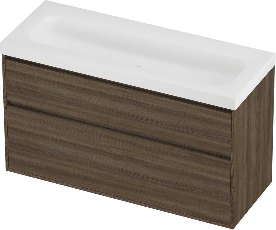 Proline Haga Badmeubelset Polystone Mezza Enkel 120x46x73 cm Mat White Vital Oak