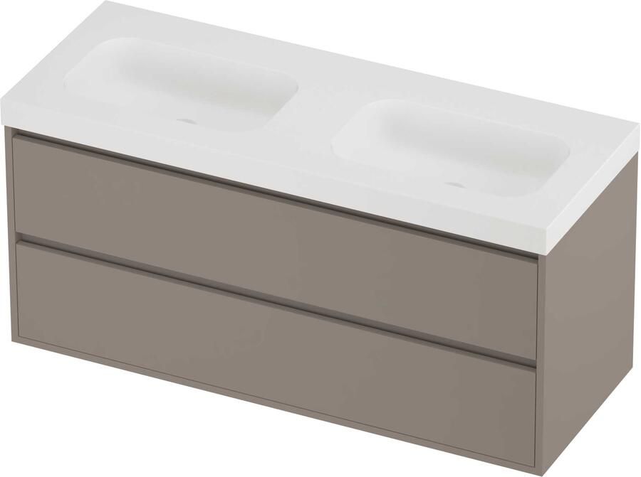 Proline Haga Badmeubelset Polystone Mezza Greeploos 120x46x58 cm Mat White Clay Beige