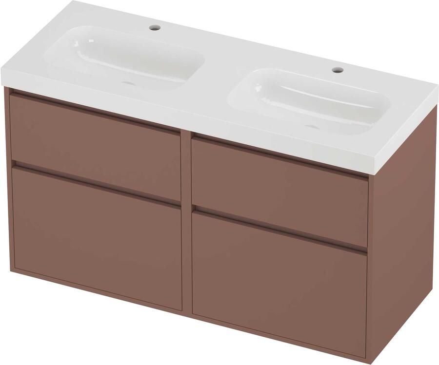 Proline Haga Badmeubelset Polystone Mezza Greeploos 120x46x73 cm Glans Wit Beauty Blush