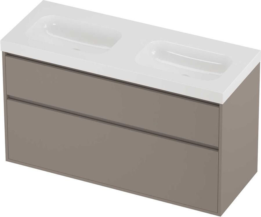 Proline Haga Badmeubelset Polystone Mezza Greeploos 120x46x73 cm Glans Wit Clay Beige