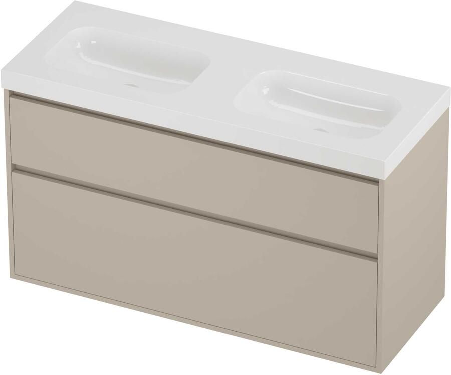 Proline Haga Badmeubelset Polystone Mezza Greeploos 120x46x73 cm Glans Wit Soft Linen