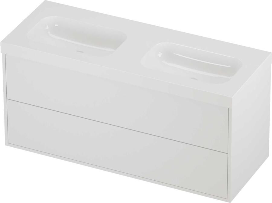 Proline Haga Badmeubelset Polystone Mezza In Kader 120x46x58 cm Glans Wit Mat White