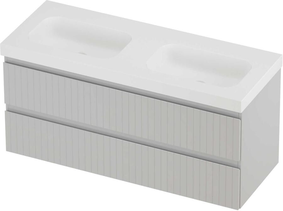 Proline Haga Badmeubelset Polystone Mezza Zonder Gat 120x46x58 cm Mat White Glans Wit