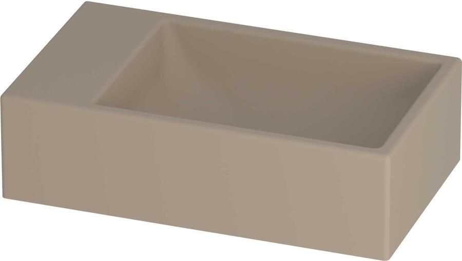 Proline HIT Fontein Porselein Rechthoek Zonder Kraangat Links 40x23x11 cm Mat Crème Cotton