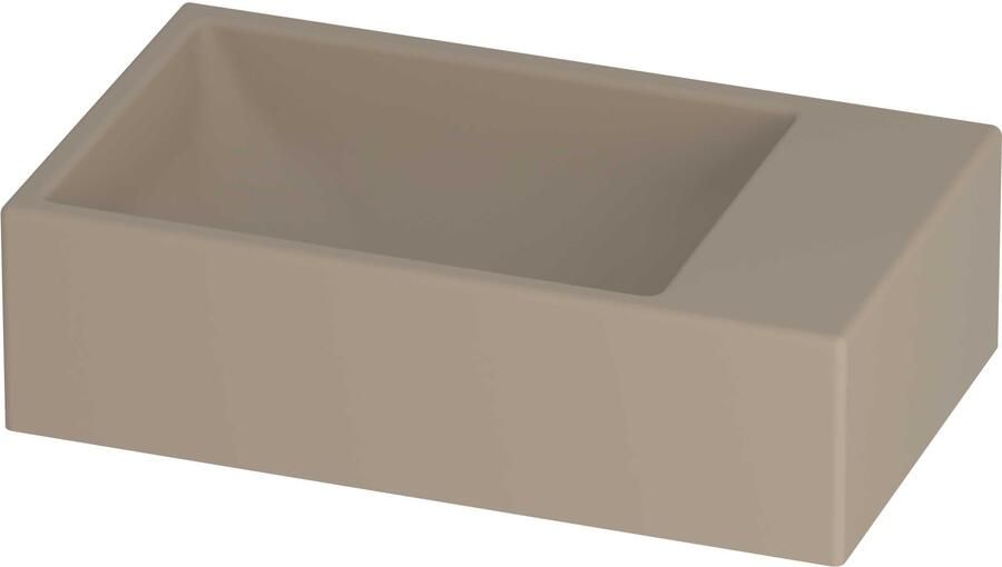 Proline HIT Fontein Porselein Rechthoek Zonder Kraangat Rechts 40x23x11 cm Mat Crème Cotton
