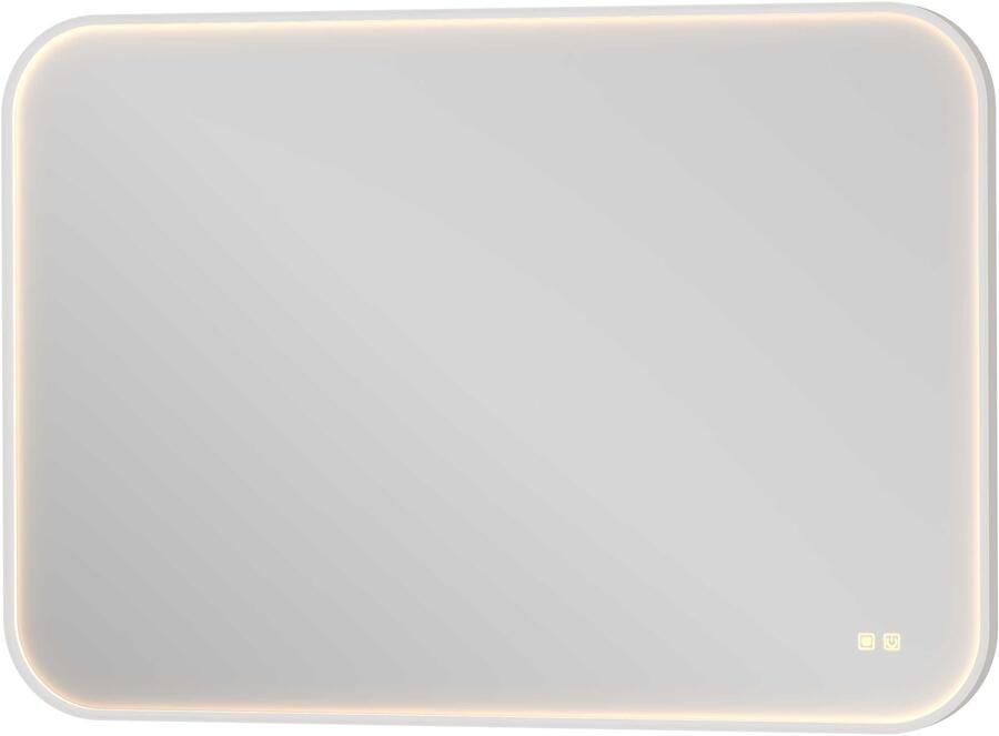 Proline Lorenzo Spiegel Rond LED Kader 100x4x70 cm Mat Wit