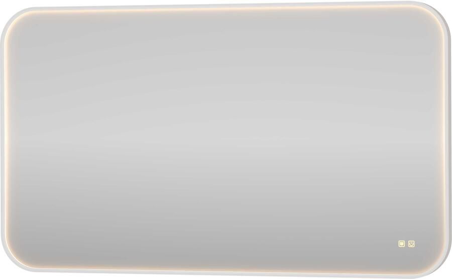 Proline Lorenzo Spiegel Rond LED Kader 120x4x70 cm Mat Wit