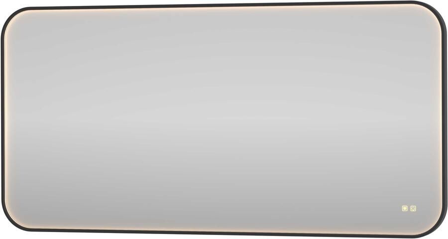 Proline Lorenzo Spiegel Rond LED Kader 140x30x70 cm Mat Zwart