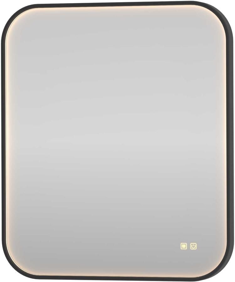 Proline Lorenzo Spiegel Rond LED Kader 60x4x70 cm Mat Zwart