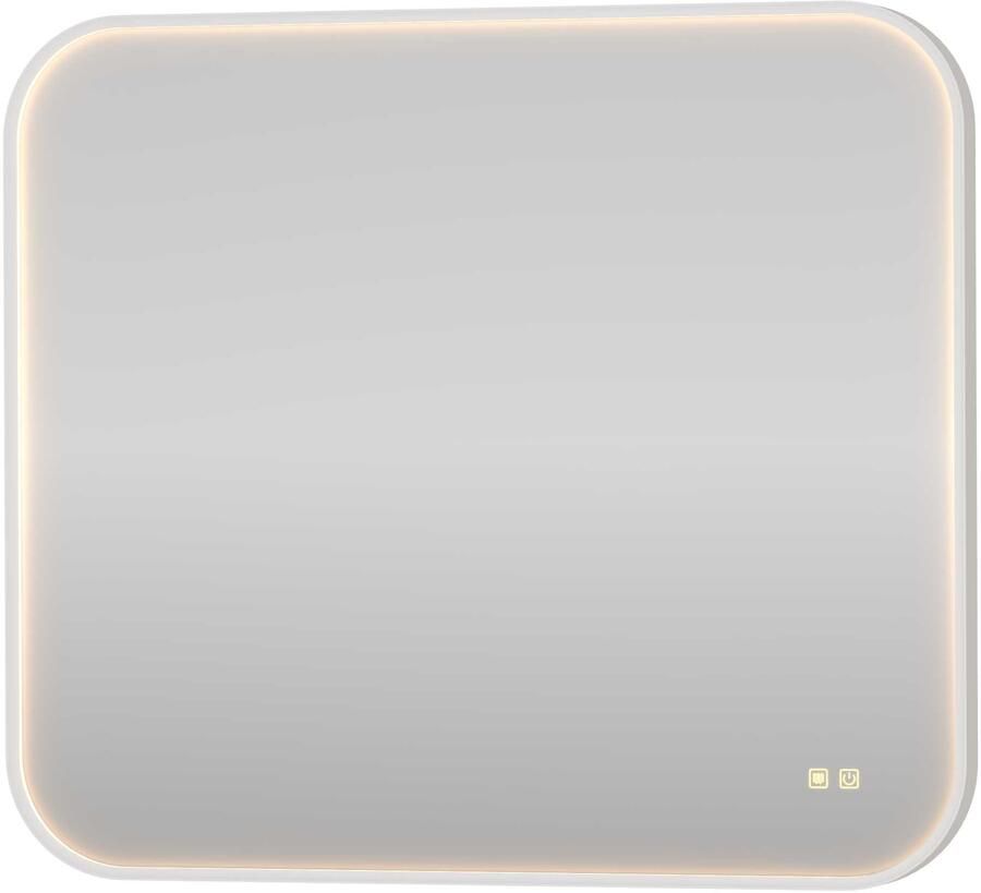 Proline Lorenzo Spiegel Rond LED Kader 80x4x70 cm Mat Wit