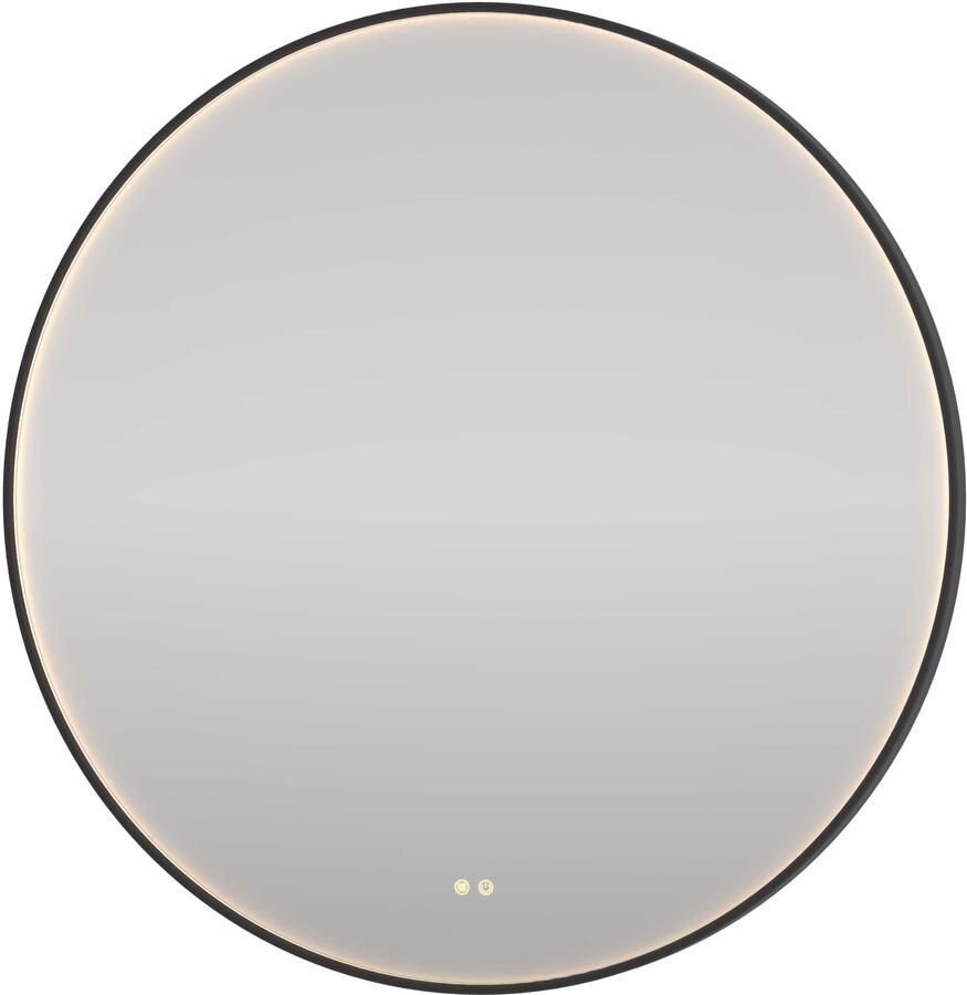 Proline Orbis Spiegel Rond LED Kader 100x4x100 cm Mat Zwart