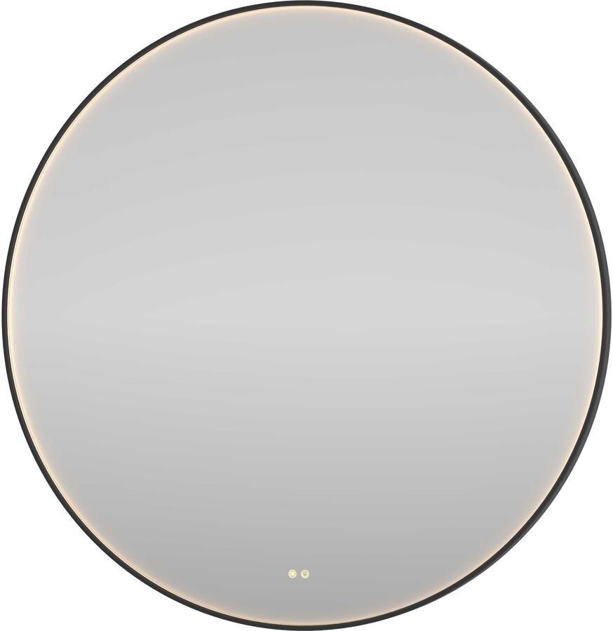 Proline Orbis Spiegel Rond LED Kader 120x4x120 cm Mat Zwart