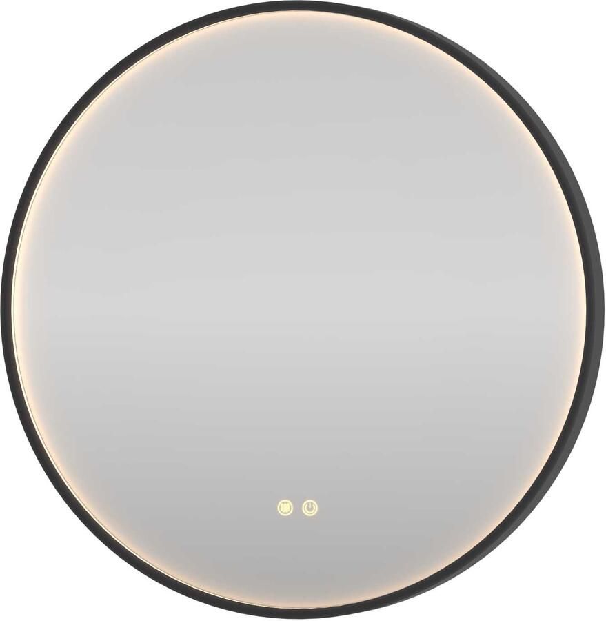 Proline Orbis Spiegel Rond LED Kader 60x4x60 cm Mat Zwart
