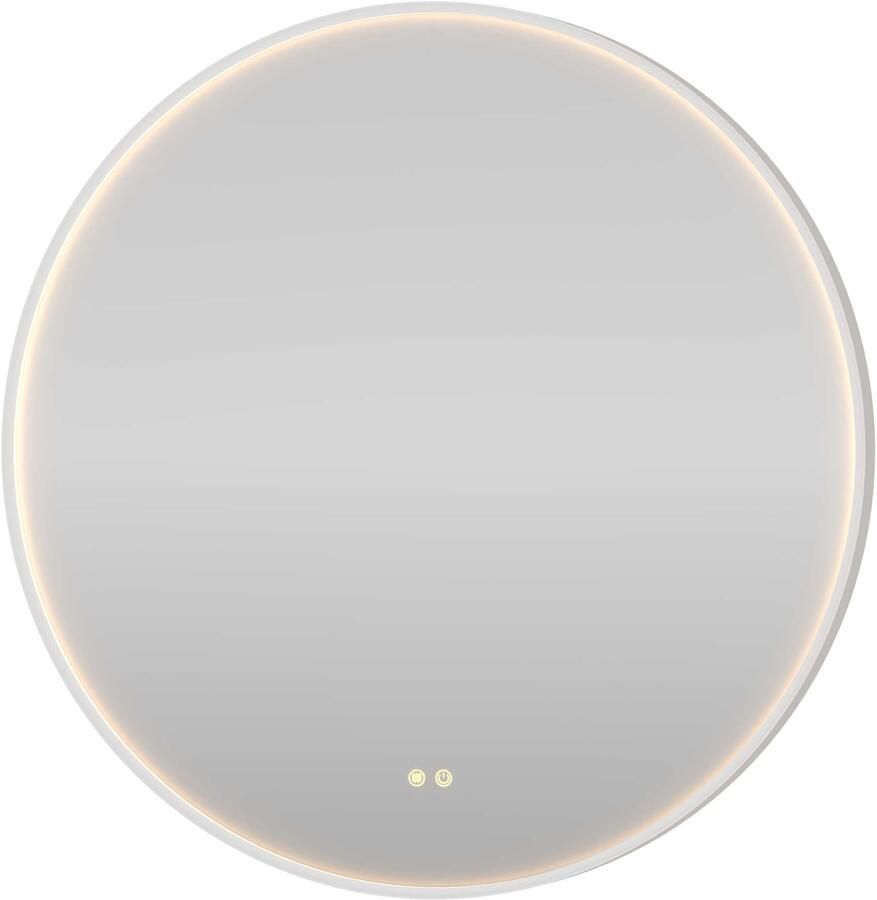 Proline Orbis Spiegel Rond LED Kader 80x4x80 cm Mat Wit