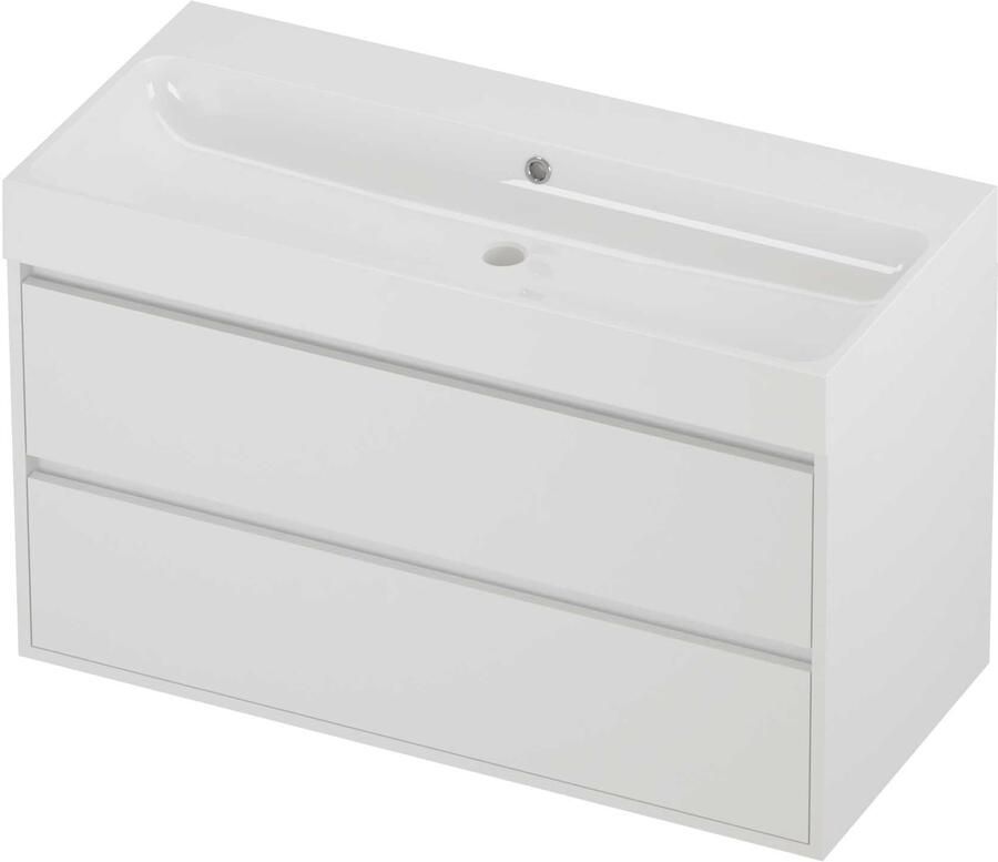 Proline Podium Badmeubelset Polystone Loft 100x46x62 cm Glans Wit Mat White