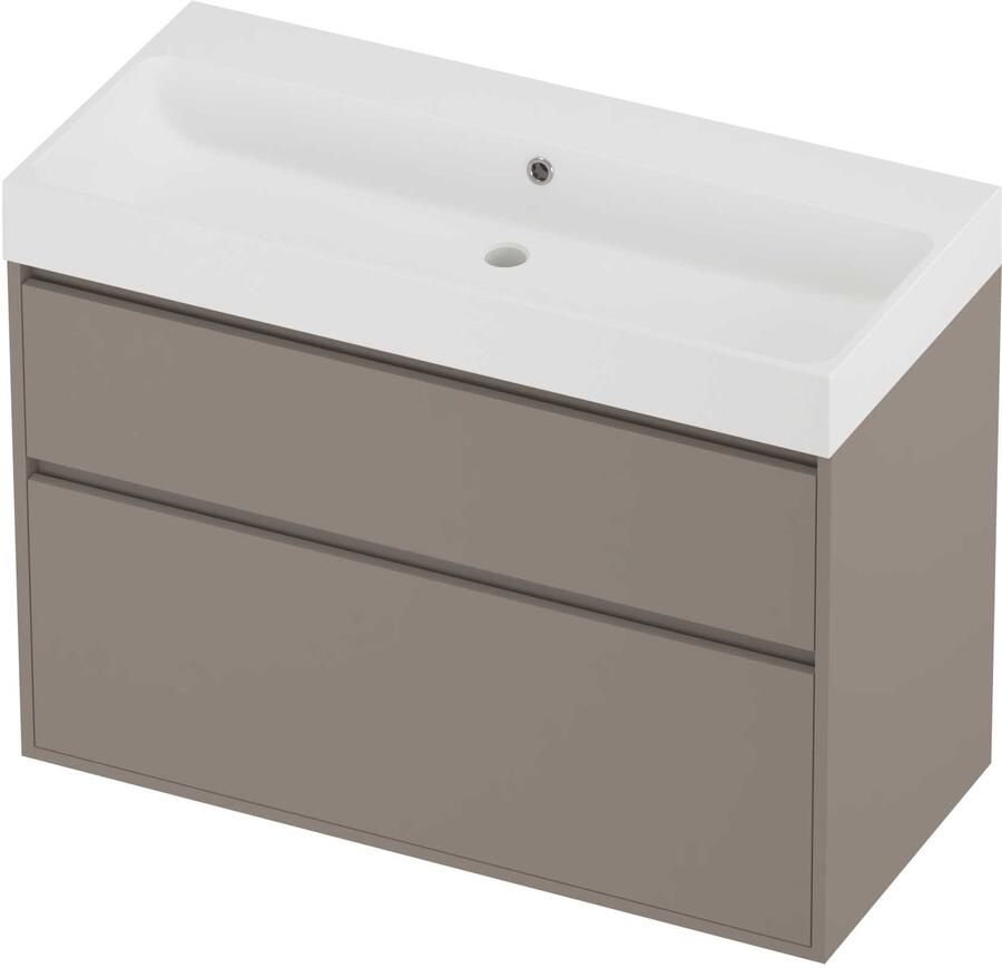 Proline Podium Badmeubelset Polystone Loft 100x46x75 cm Mat White Clay Beige