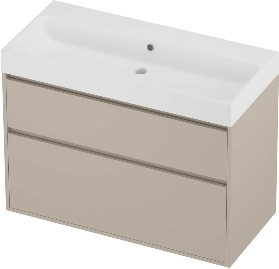 Proline Podium Badmeubelset Polystone Loft 100x46x75 cm Mat White Soft Linen