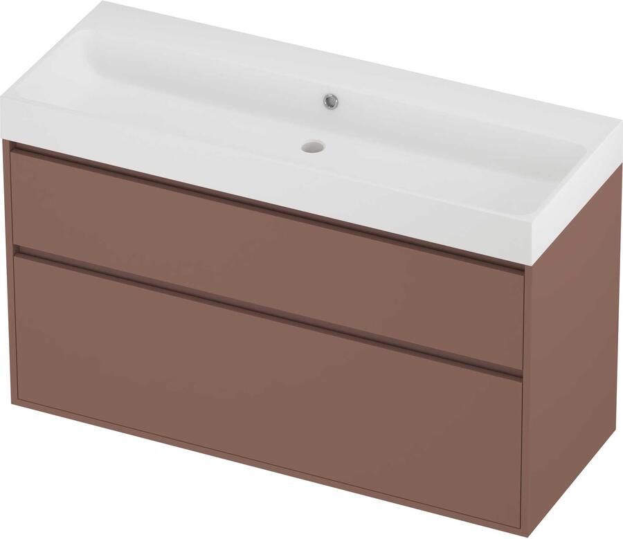 Proline Podium Badmeubelset Polystone Loft 120x46x75 cm Mat White Beauty Blush