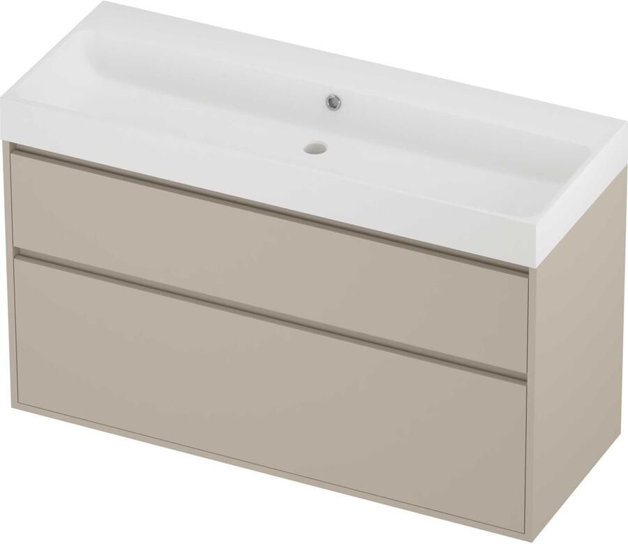 Proline Podium Badmeubelset Polystone Loft 120x46x75 cm Mat White Soft Linen