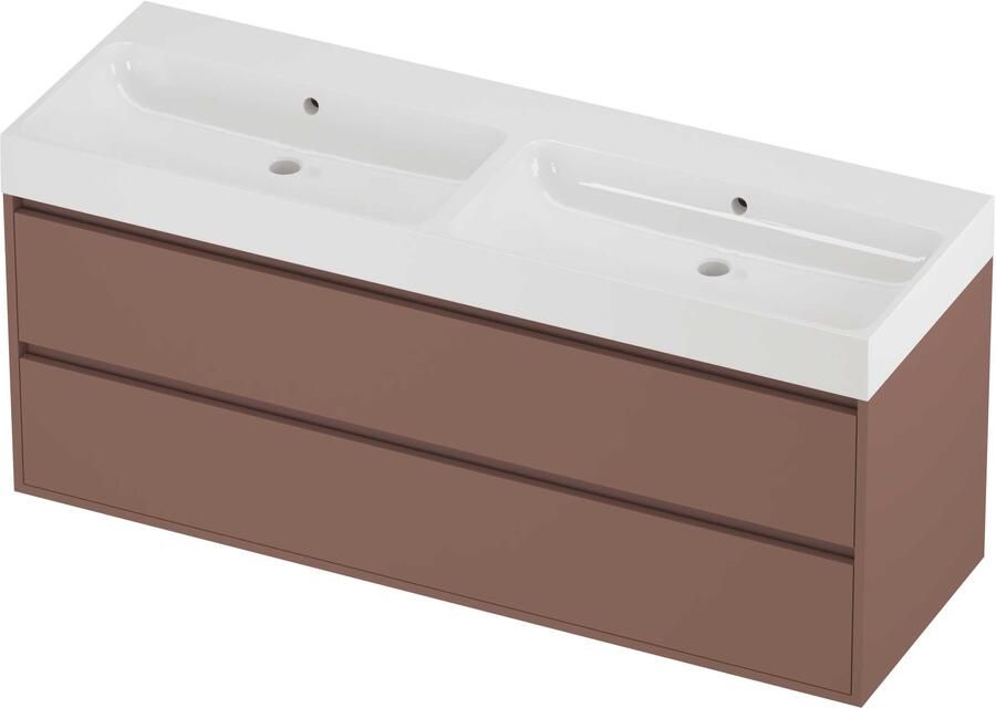 Proline Podium Badmeubelset Polystone Loft 140x46x62 cm Glans Wit Beauty Blush