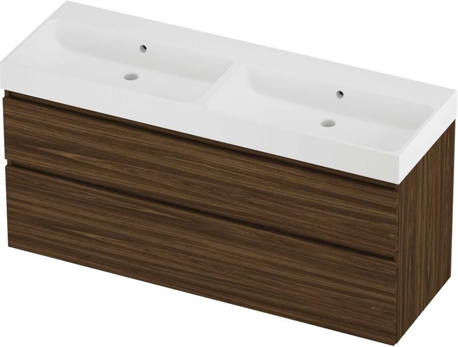 Proline Podium Badmeubelset Polystone Loft 140x46x70 cm Mat White Cabana Oak