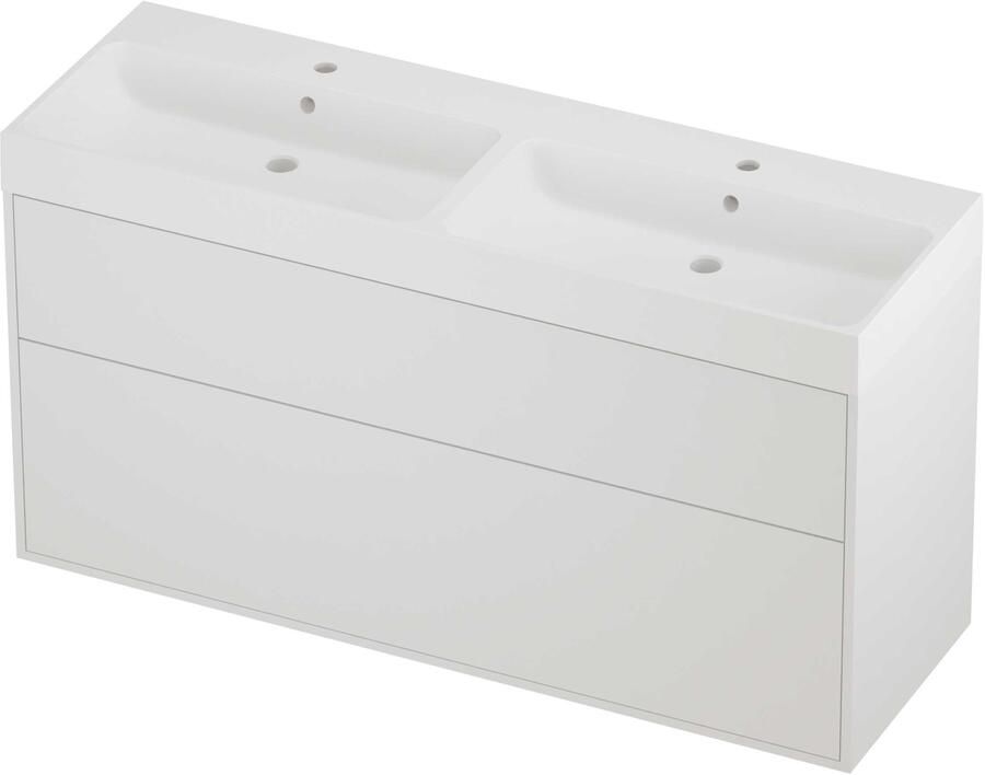 Proline Podium Badmeubelset Polystone Loft 2 Laden 140x46x75 cm Mat Wit Mat White