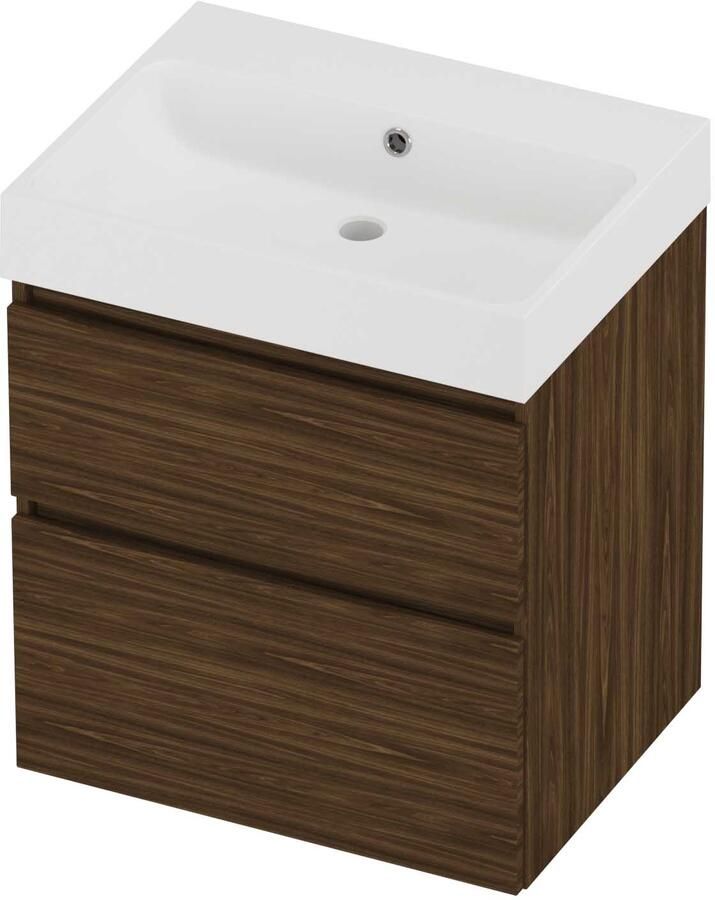 Proline Podium Badmeubelset Polystone Loft Zonder Kraangat 60x46x70 cm Mat White Cabana Oak