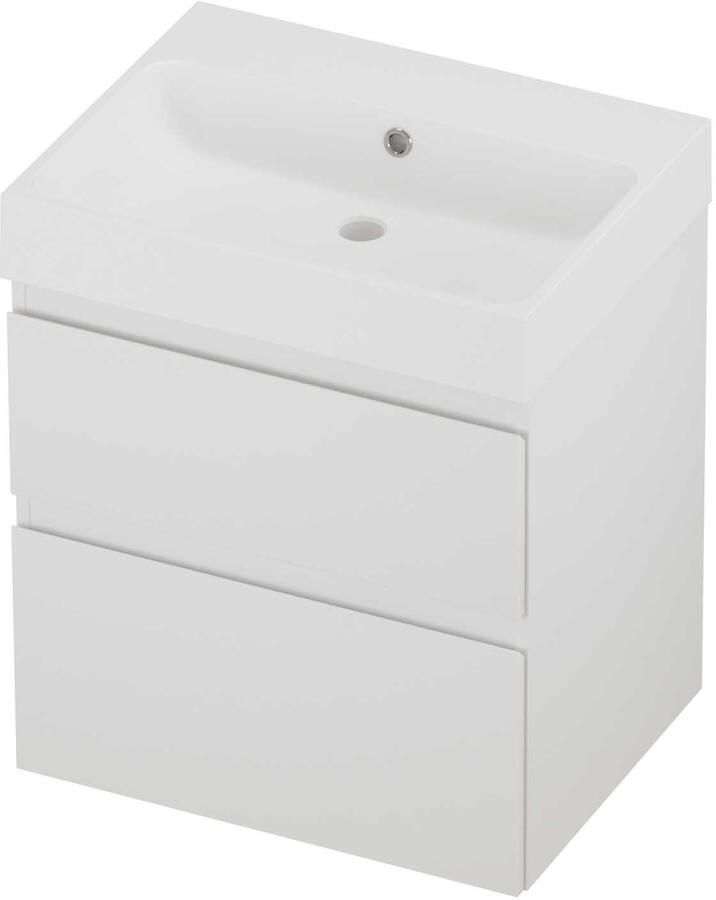 Proline Podium Badmeubelset Polystone Loft Zonder Kraangat 60x46x70 cm Mat White Mat Wit
