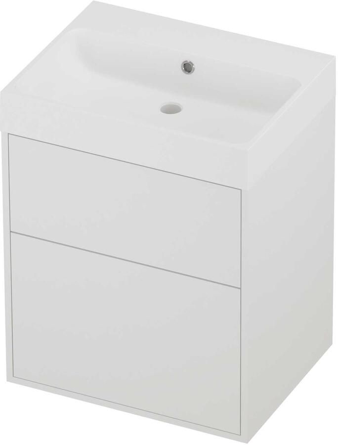 Proline Podium Badmeubelset Polystone Loft Zonder Kraangat 60x46x75 cm Mat Wit Mat White