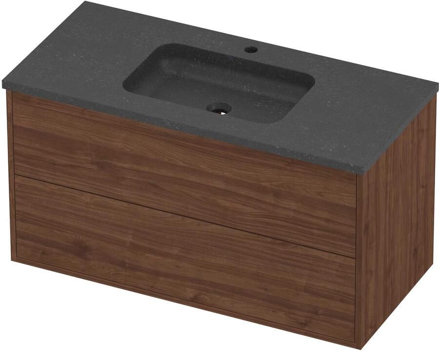 Proline Rollo Badmeubelset Hardsteen Elegant 100x46x54 cm Blue Stone Indian Walnut