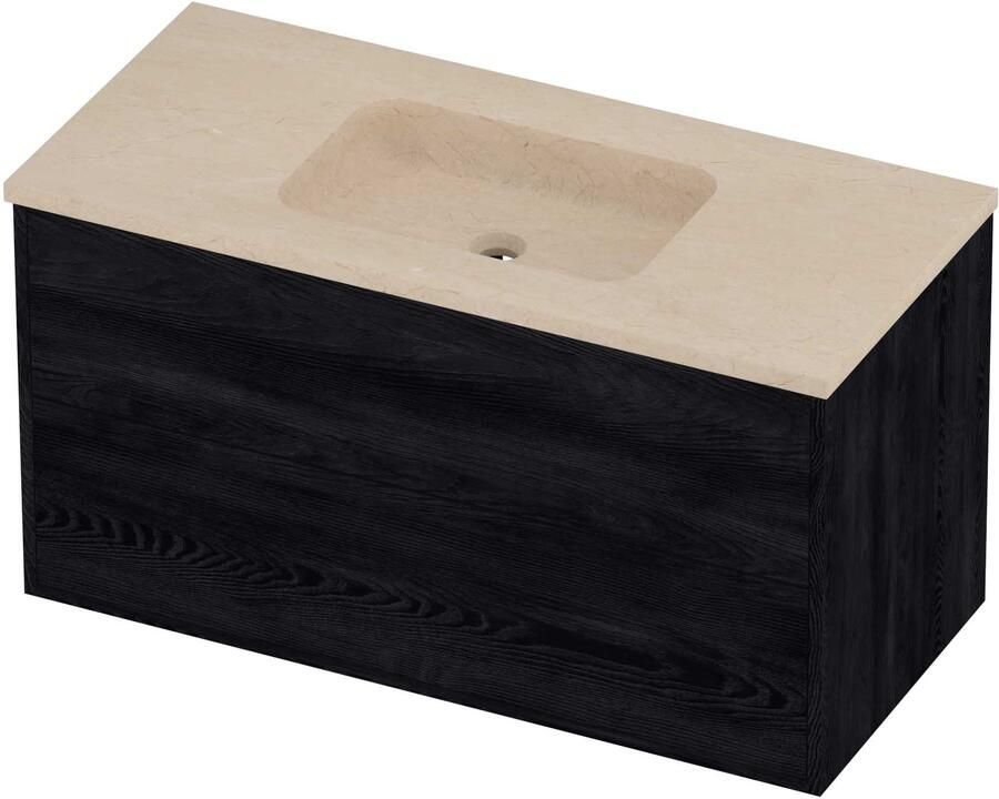 Proline Rollo Badmeubelset Hardsteen Elegant 100x46x54 cm Sand Stone Black Oak
