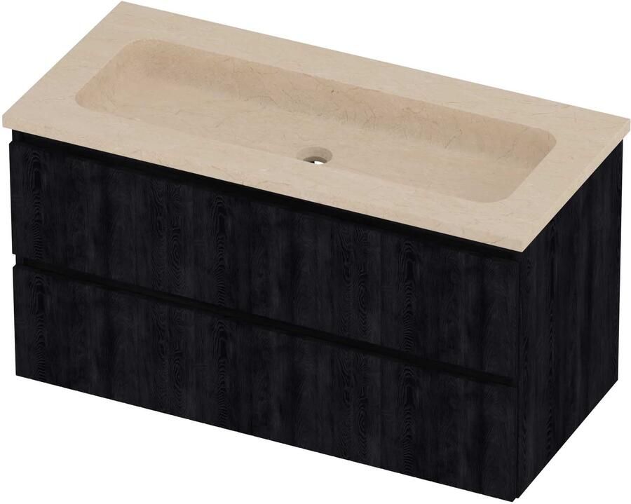 Proline Rollo Badmeubelset Hardsteen Elegant 100x46x54 cm Sand Stone Charcoal Oak