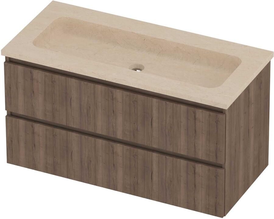 Proline Rollo Badmeubelset Hardsteen Elegant 100x46x54 cm Sand Stone Terra Oak