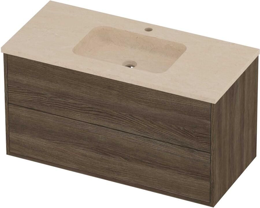 Proline Rollo Badmeubelset Hardsteen Elegant 100x46x54 cm Sand Stone Vital Oak