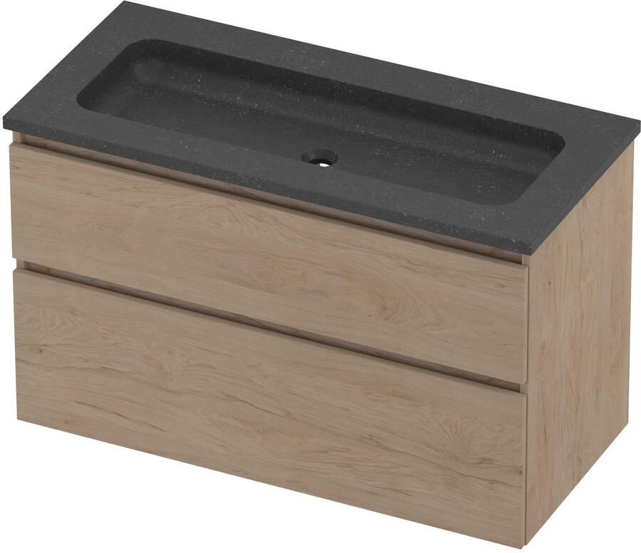 Proline Rollo Badmeubelset Hardsteen Elegant 100x46x62 cm Blue Stone Ideal Oak