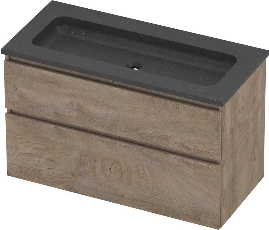 Proline Rollo Badmeubelset Hardsteen Elegant 100x46x62 cm Blue Stone Raw Oak