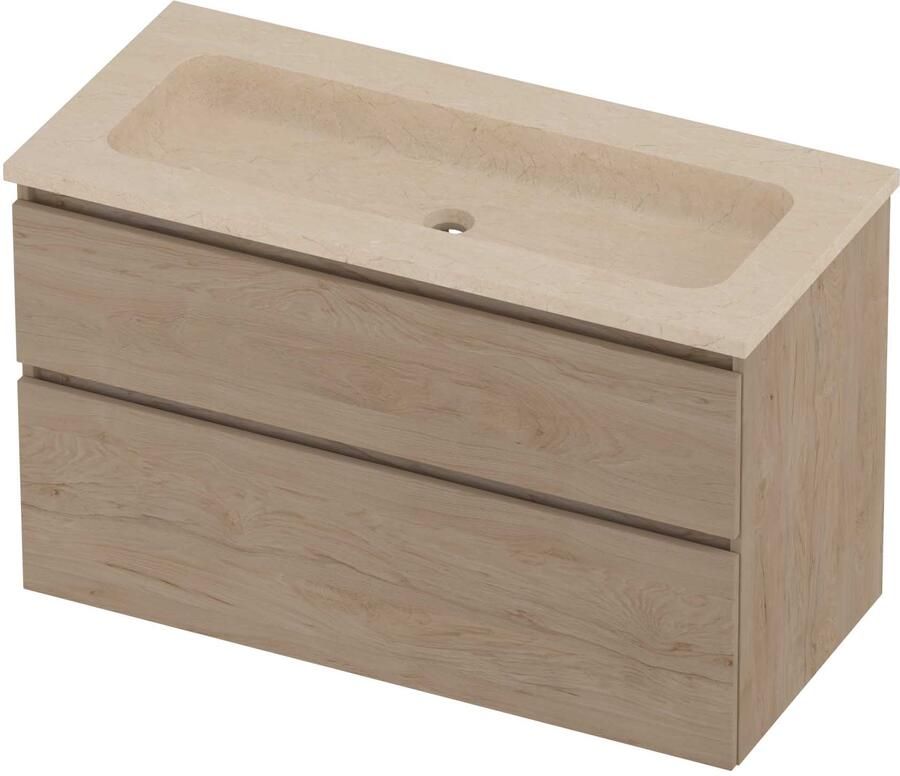 Proline Rollo Badmeubelset Hardsteen Elegant 100x46x62 cm Sand Stone Ideal Oak