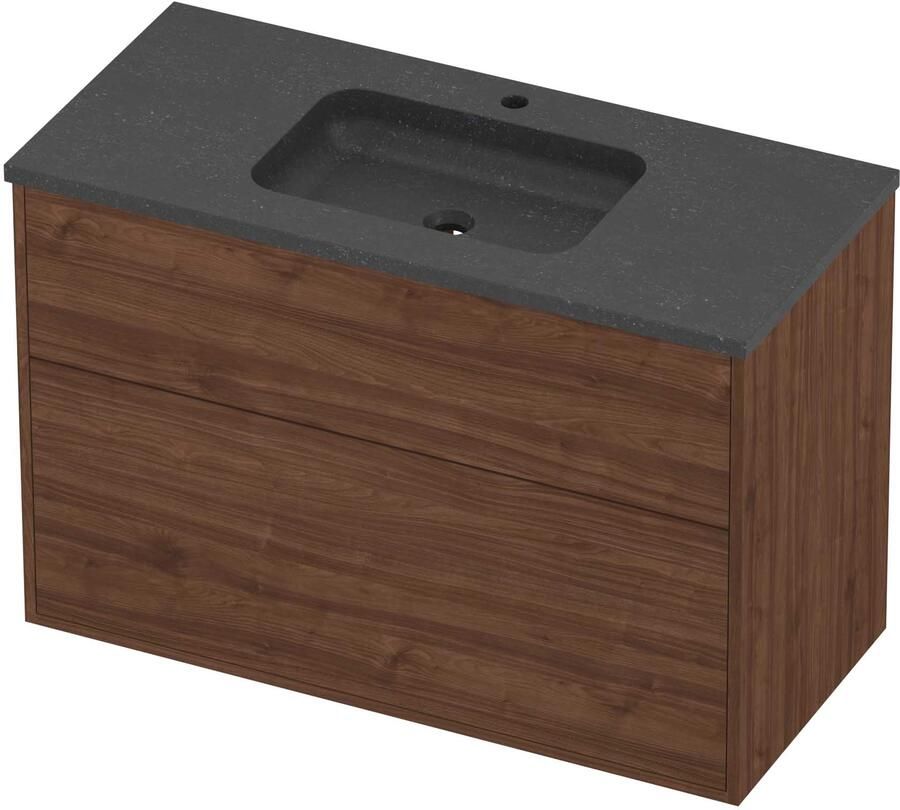Proline Rollo Badmeubelset Hardsteen Elegant 100x46x67 cm Blue Stone Indian Walnut